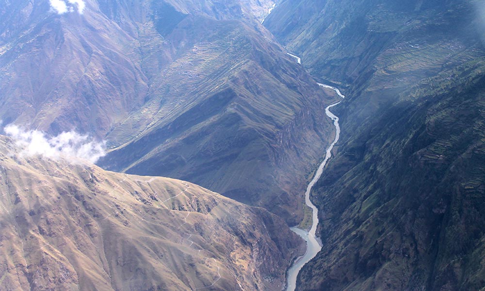 Karnali River from the Airplane
