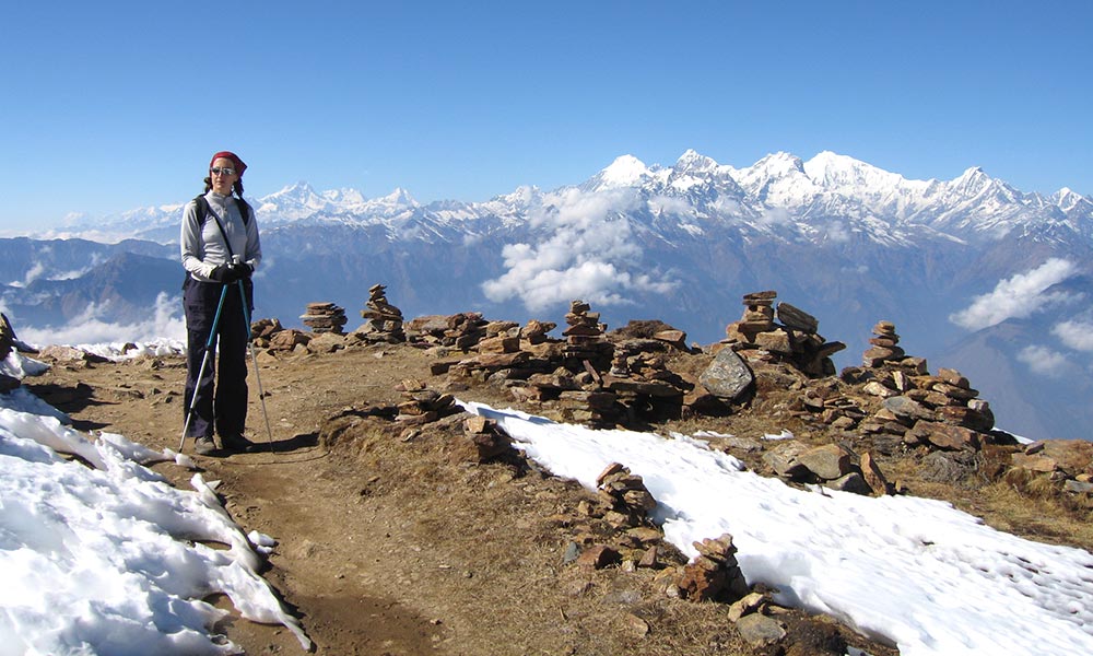 View of Annapurna ranges from Lauribina La Pass