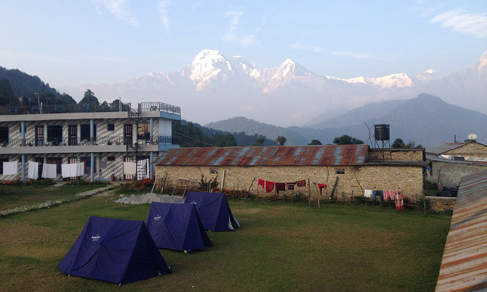 View of Annapurna south and Himchuli from Australian Camp