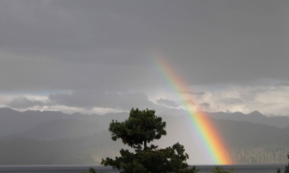 Rainbow over Rara Lake